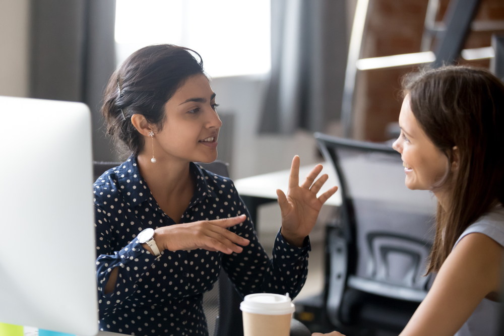 female colleagues having a conversation